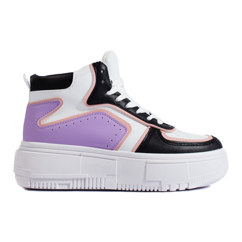 Sneakers alte su una spessa piattaforma Shelovet multicolore