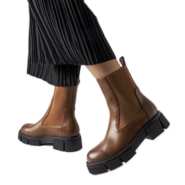 Stivaletti Chelsea slip-on alti marroni di Marausa marrone