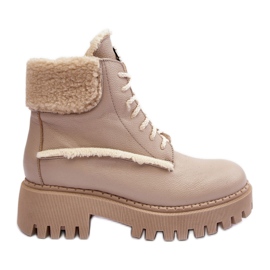 Stivali in pelle da donna Beige Lemar Vergo