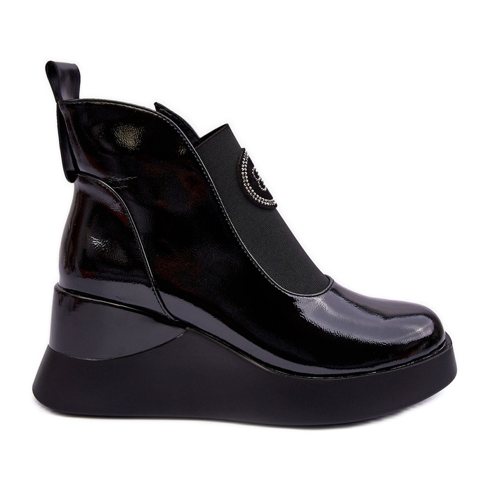 Stivali con zeppa in pelle S.Barski MR870-22 Neri nero