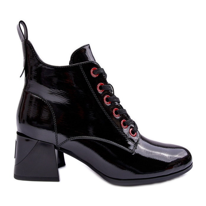 Stivaletti Bassi Stringati in Vernice S.Barski MR870-66 Nero