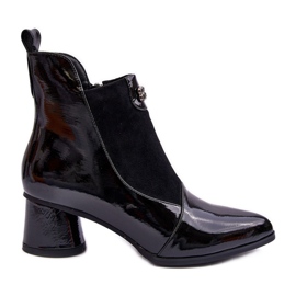 Stivali in pelle con tacco alto S.Barski MR870-96 Nero
