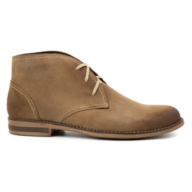 Kampol Stivali da uomo, scamosciati isolanti 102KAM, beige