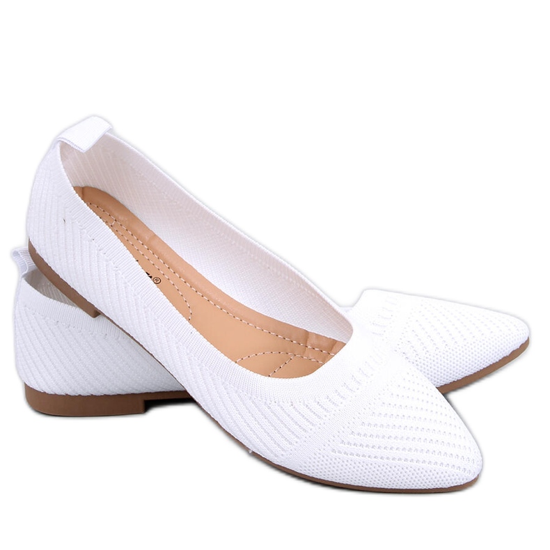 Kayla Ballerine in tessuto bianco bianca