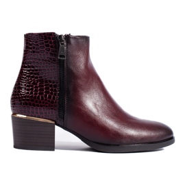 Stivaletti bordeaux con tacco alto di Vinceza rosso