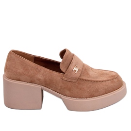 Mocassini con tacco alto Coniff Camel marrone