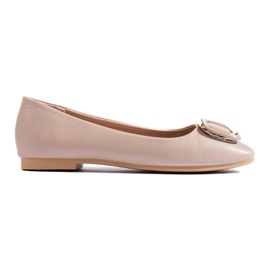 Ballerine eleganti beige con punta quadrata di Shelovet