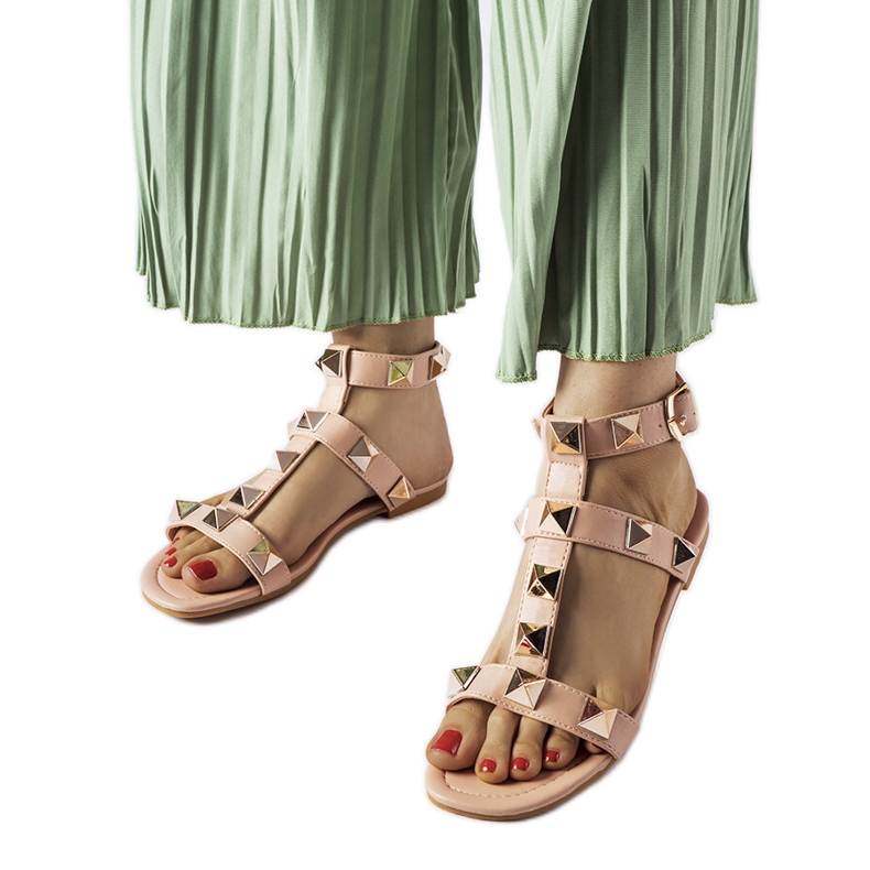 Inna Sandali rosa con borchie Ignazio