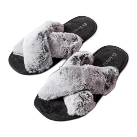Pantofole grigie con pelliccia di Domenica grigio