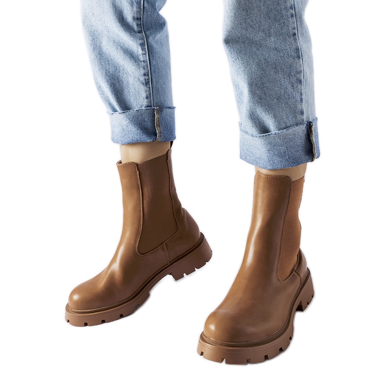 Stivaletti Chelsea slip-on marroni di Verones marrone
