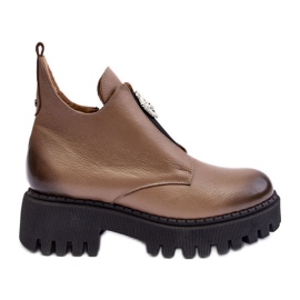 Stivaletti Da Donna In Pelle Con Decorazione Beige Lemar Lusanna