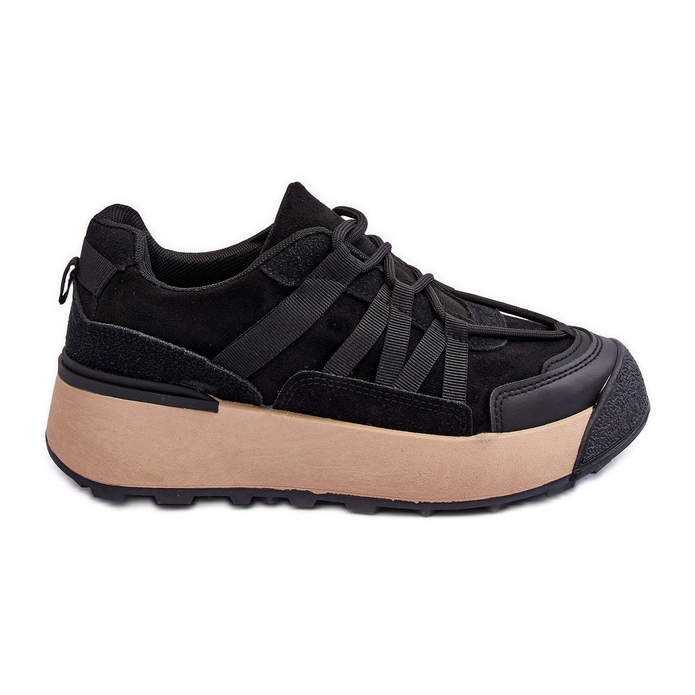 PS1 Scarpe sportive da donna in pelle scamosciata con plateau Rohan nere nero