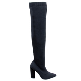 Moschettieri elastici con tacco Veronica Black nero