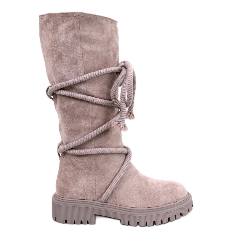 Spicer Stivali in camoscio Beige con cordoncino
