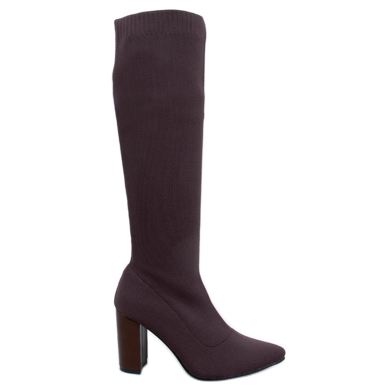 Stivali Elisha Brown elasticizzati con tacco alto marrone