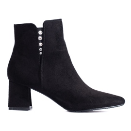 Stivaletti da donna Shelovet in camoscio nero
