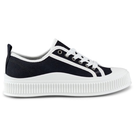 Sneakers da donna nere con suola bianca nero