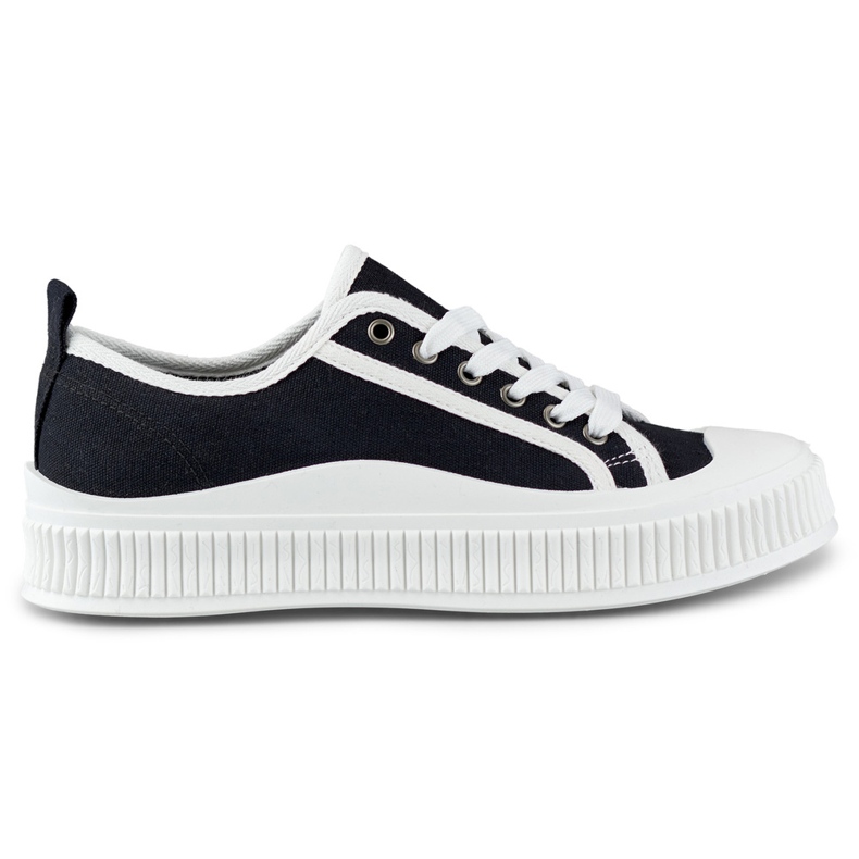 Sneakers da donna nere con suola bianca nero