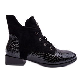 Vinceza Scarpe Basse in Pelle con Fantasia Animalier Nera Tianeta nero