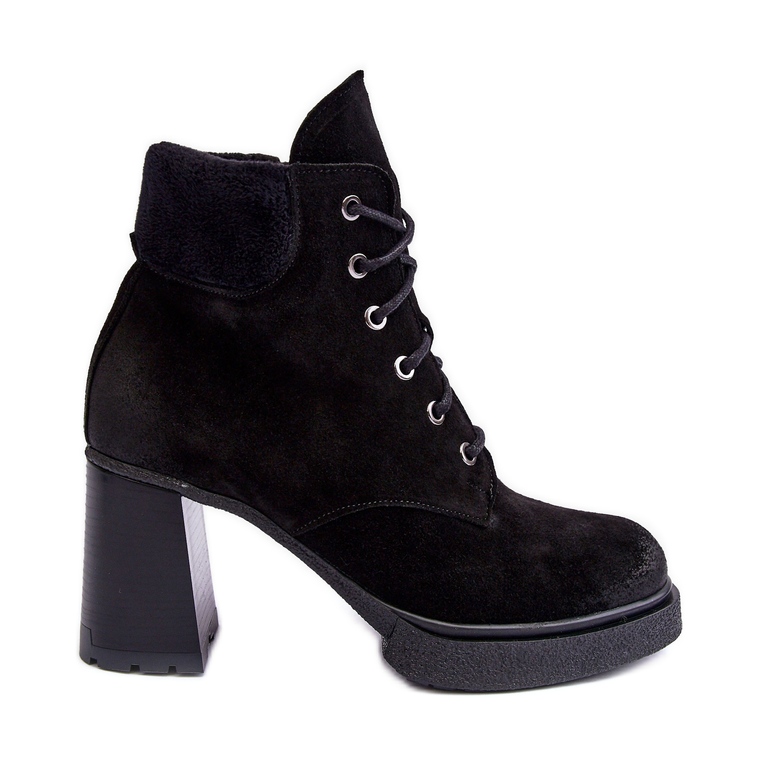 Stivaletti stringati in pelle scamosciata neri Lemar Flomes nero