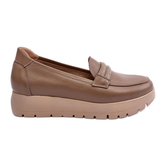 Scarpe Platform In Pelle Con Decorazione, Beige Lemar Lehira
