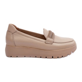 Scarpe Platform In Pelle Con Decorazione, Beige Chiaro Lemar Lehira
