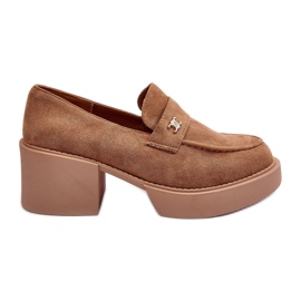 PS1 Scarpe da donna con tacco in camoscio, beige scuro, Afnira
