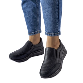 Sneakers con zeppa Rhéaume nere traforate nero