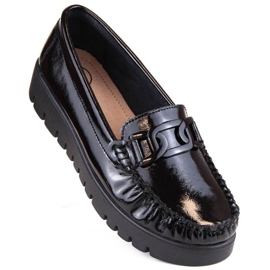 Vinceza Mocassini Filippo W PAW314D con plateau in vernice, nero