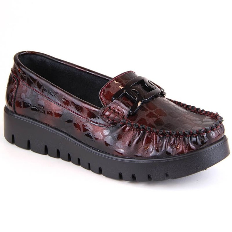 Mocassini in pelle su plateau Filippo W PAW314E platform bordeaux rosso