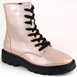 Stivaletti isolanti in vernice beige Vinceza W JAN240