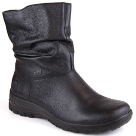 Stivali in pelle impermeabili isolati con lana Rieker Tex W RKR617 nero