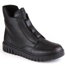 Comodi stivali in pelle isolanti Rieker W RKR619 neri nero