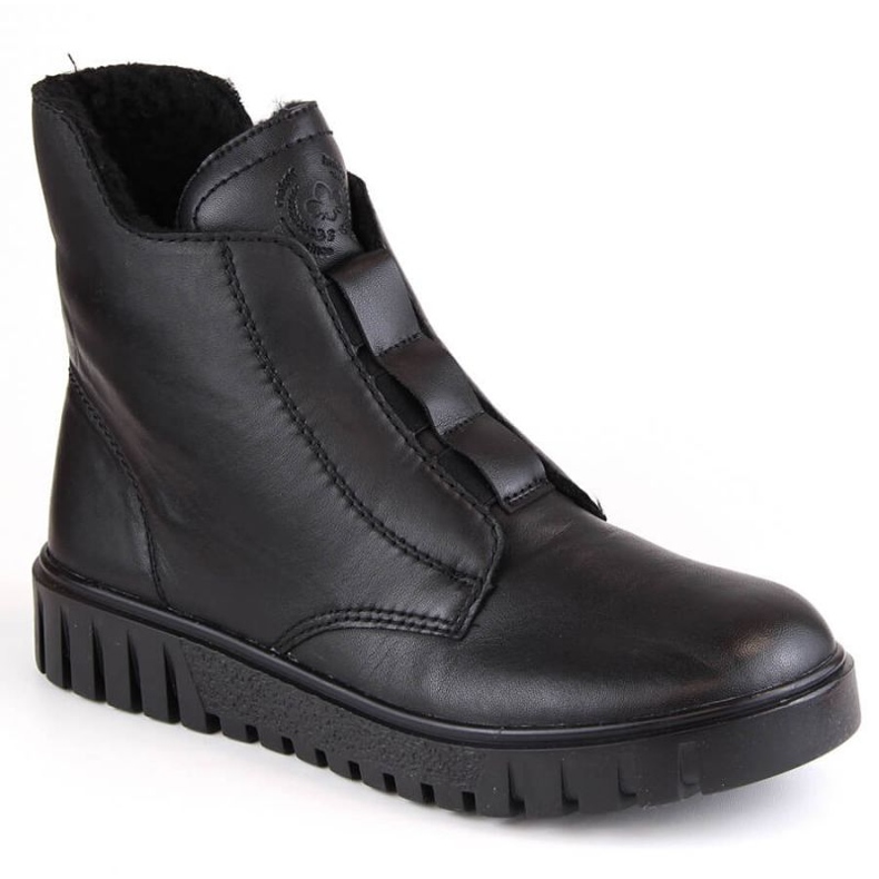 Comodi stivali in pelle isolanti Rieker W RKR619 neri nero