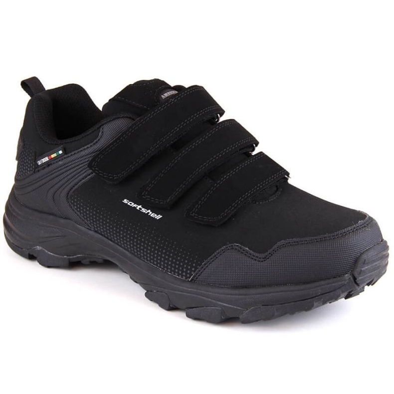 Scarpe sportive softshell American Club M AM932 con velcro, nere nero