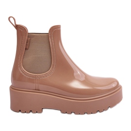 Stivali Wellington con plateau in vernice Big Star MM274396 Beige