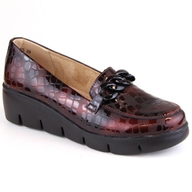 Scarpe con zeppa in pelle Filippo W PAW364B bordeaux rosso