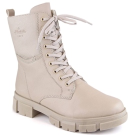 Comodi stivali in pelle isolanti Rieker W RKR613, beige