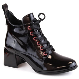 D&amp;A S.Barski Premium Collection W OLI230A stivaletto in vernice nera nero