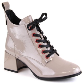 Stivaletti in vernice D&amp;A S.Barski Premium Collection W OLI230B tortora