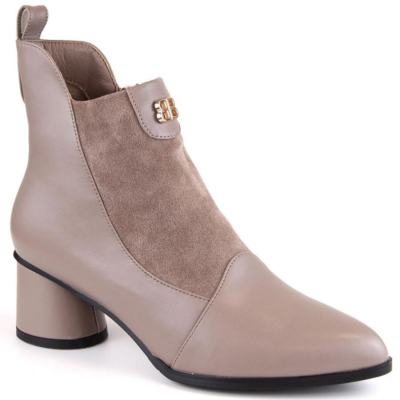 Stivaletti con tacco D&amp;A S.Barski Premium Collection W OLI232B, beige