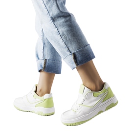 Inna Sneakers Barrette bianche e verdi bianco