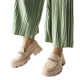 Mocassini beige con suola massiccia Macario