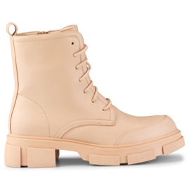 Stivaletti stringati da donna color nude beige