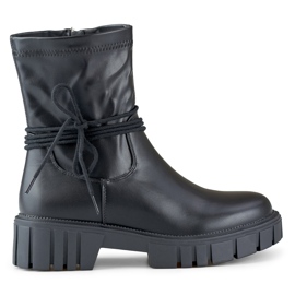 Stivaletti da donna neri con tomaia flessibile in ecopelle nero