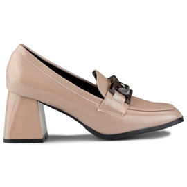 Mocassini da donna in vernice beige