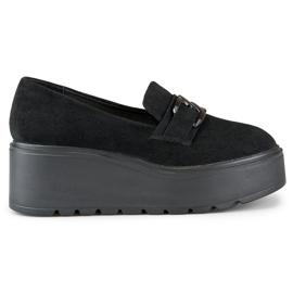 Comode scarpe nere con plateau da donna nero