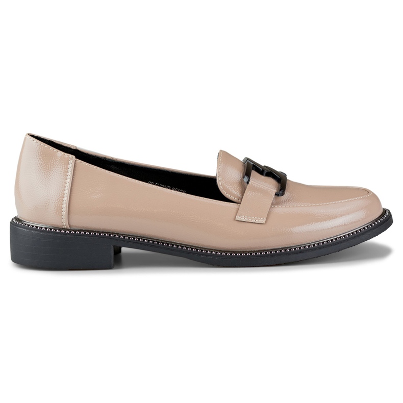 Scarpe da donna in vernice beige nero