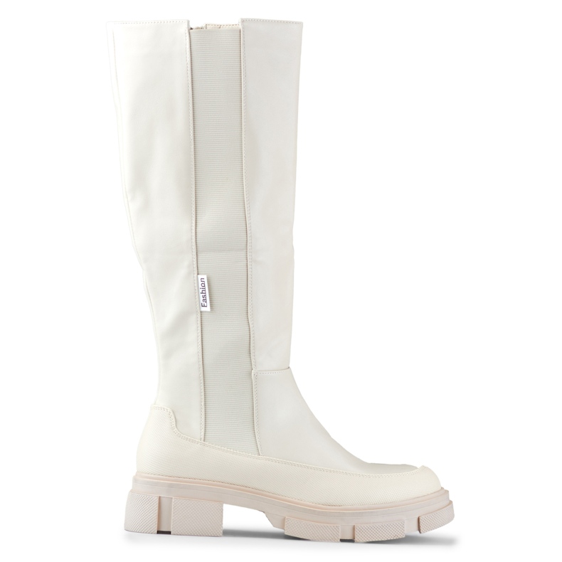 Stivali da donna beige con tomaia flessibile