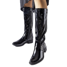 Stivali Roosevelt in vernice nera nero